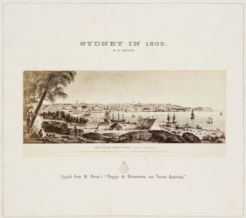 Frontispiece Sydney in 1803 by M Lesueur sepia photo