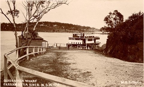 Gladesville Wharf Parramatta River NSW, 1900–27