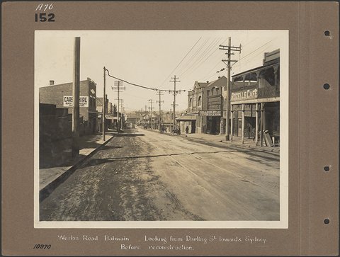 Weston Road Balmain - Looking from Darling St towards Sydney. Before reconstruction, c. 1946