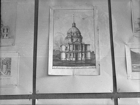 La Basilisque des Invalides Paris WB Gaston Architects exhibition at Blaxland Gallery taken for Mr Ashton Building Publishing Co, 1943