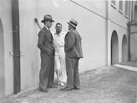 Bill Woodfull with Australian selectors EA Dwyer and CE Dolling, 1930s