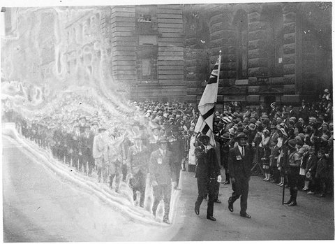 RAN contingent Anzac Day March Martin Place, c. 1930