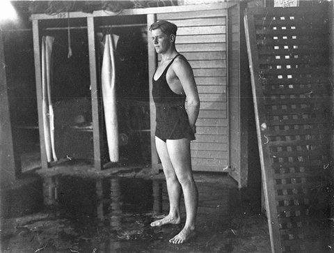 A male swimmer named Crawford, 1930s