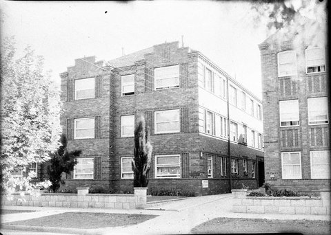 A threestorey block of flats, 1944