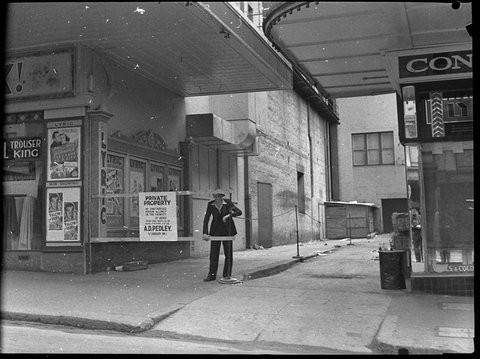 AD Pedley Private property sign Lyric Lane taken for Union Theatres, 1946
