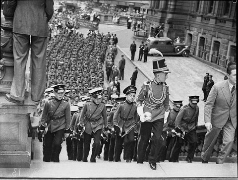 Adelaide Boys Band at Sydney Town Hall, 1937