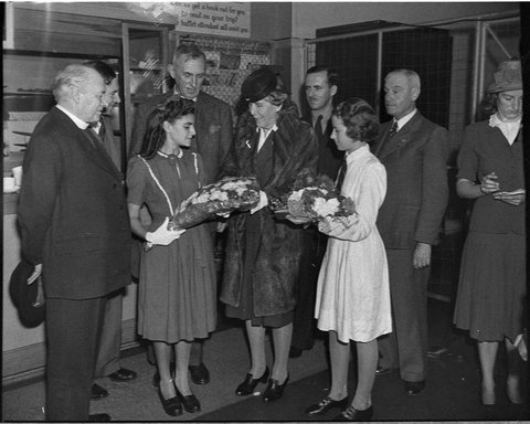Arrival of General and Lady Dobbie at Rose Bay Air Base, 1946