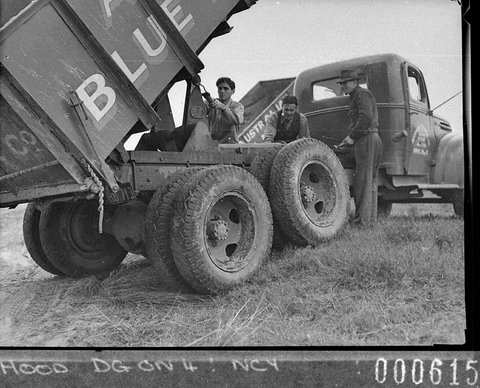 Australian Blue Metal Co trucks for Mr Freeman Ford News, 1944