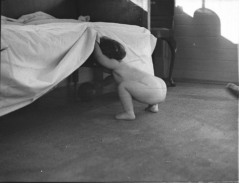 Baby at Rose Bay taken for radio station 2UW, 1938