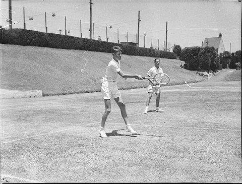 Boys doubles Country Week tennis White City, 1940?
