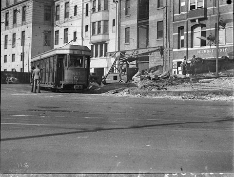 Car no 1667 new tram loop at the Quay, 1935
