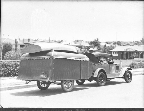 Car trailer taken for Mr Charles 71 Forest Road Hurstville, 1936