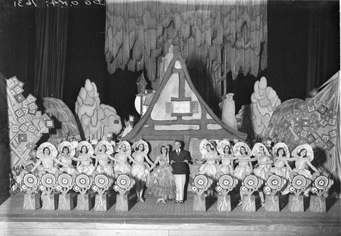 Chorus girls and conductor State Theatre, 1930s