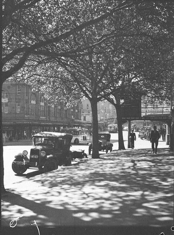 City scene Pitt Street looking north from Belmore Park, 1937