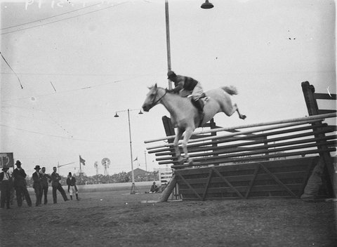 Clearing the high jump, 1930s