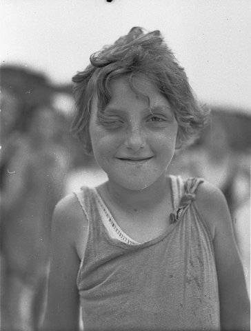 Country girl from Stewart House Preventorium at learntoswim South Curl Curl, 1935