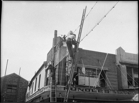 Decorating Hunter Street Newcastle, 1954