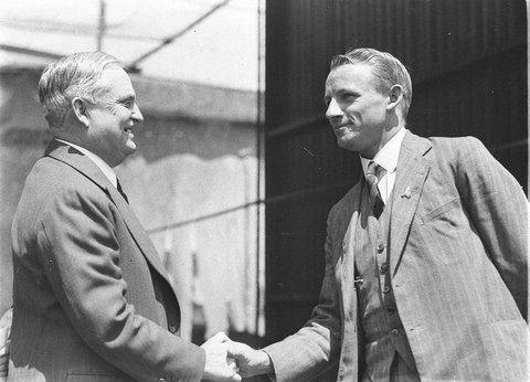 Don Bradman and unidentified man, 1930s