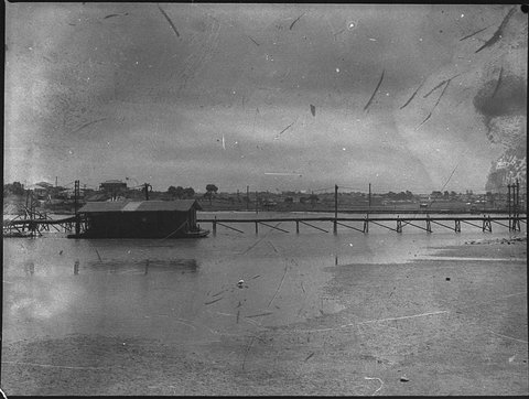 Dredge at Rockdale Reclamation job being done by Mr Albert Hood Taken for Kogarah Council, c. 1940