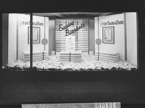Eagley Blankets display, 1939