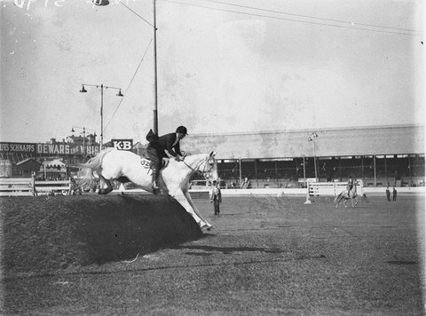 Equestrian events jumping the mound, 1925–57