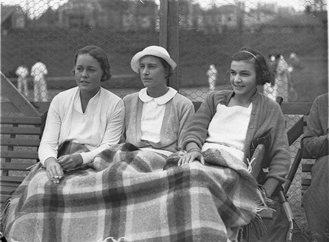 F Perry M Mack and A Mack Lawn Tennis Country Carnival Rushcutters Bay January 1935