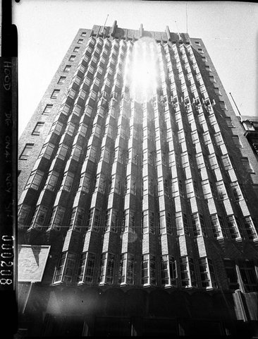 Facade showing protruding triangular windows Bryant House Pitt Street taken for Mr Axtell 38 Wells St Redfern MX2067, 1940