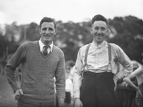 First and third in the old buffers race at the Rail Tram Electrical Section Picnic, 1934