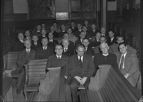 First Service Wesley Chapel and Assembly Hall arrival of Dr Appelman American evangelist, 1947