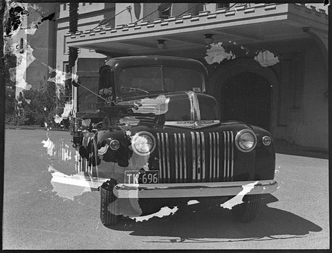 Frank G OBrien Ltd Ford truck with crates of NACO glass, 1946