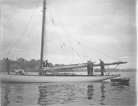 Furling the mainsail, 1929