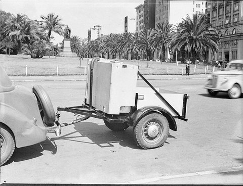 Gas producer on Ford car, 1940