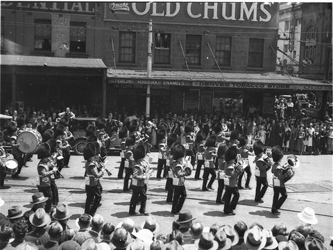 Grenadier Guards band in Sydney, 1934