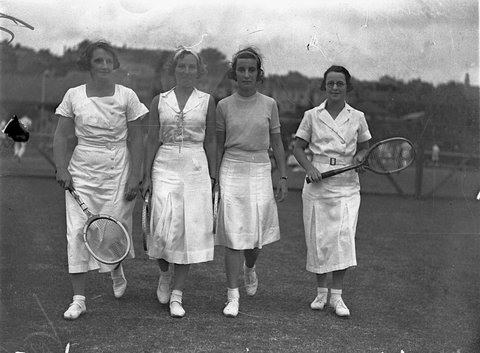 Group of four players Lawn Tennis Country Carnival Rushcutters Bay January 1935