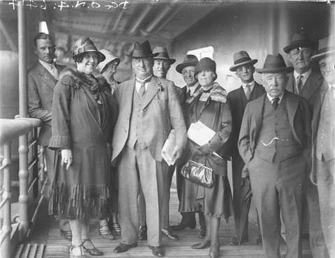 Group of passengers, 1930s