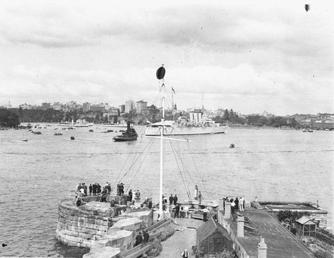 HMS Sussex arrives with Gloucester, 1934