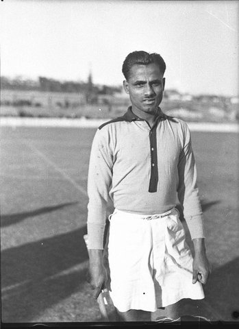 Indian captain Dhayan Chand taken in Sydney in August 1935 Indian hockey team