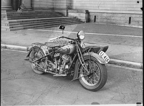 Indian motorcycle taken for Liberty Motors, 1937