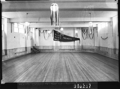 Interior showing the Surf Life Saving Club Dance Hall Manly surf pavilion for Building Publishing Co, 1939
