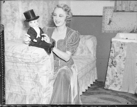 Irene Purcell with doll, 1939
