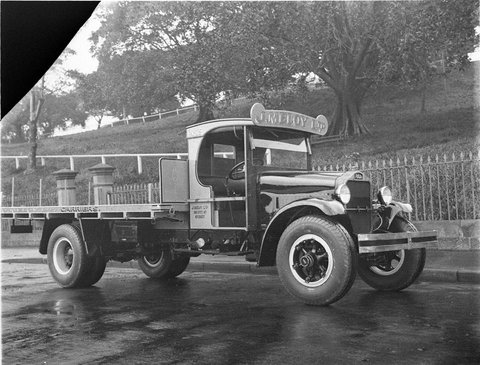 J Meloys white truck, 1930s