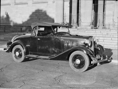 Keith Hamilton AnivittiSchey one of two cars Chevrolet coupe taken for Telegraph classified ads, 1937
