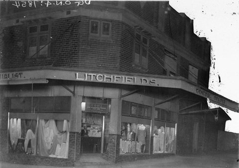 Litchfields general Drapery store Sign Wearproof Hosiery For Life, 1930s