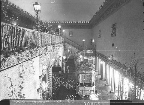 Looking down to the box office from dress circle vestibule, 1946