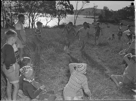 Lysaghts Juvenile Recreation Club camp at Bolton Point, 1957