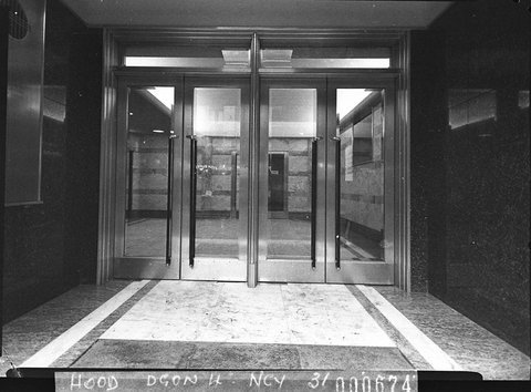 Main entrance foyer and doors taken for Building Publishing Co, 1944