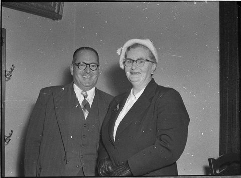Mr DG McDougall Lord Mayor with Mrs McDougall silver anniversary, 1956