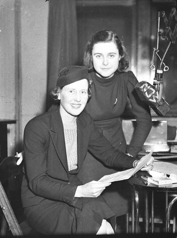 Mrs McCabe in studio, 1938