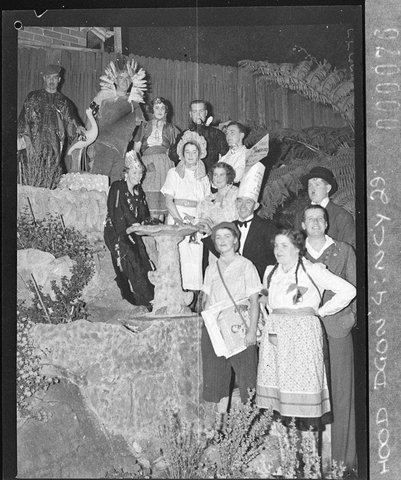 Mrs Tomalins farewell party a costume ball with some national costumes, 1937