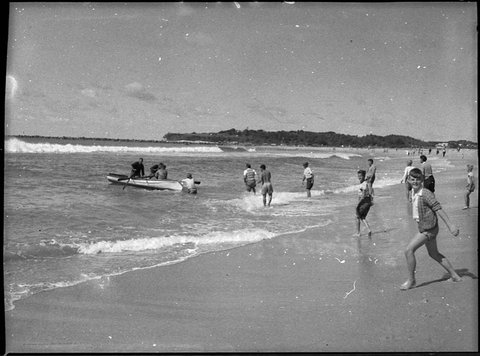 Mullet netting Blacksmiths Beach, 1956